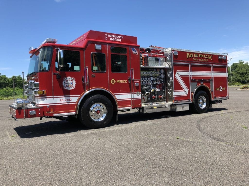 Pierce Fire Truck - Enforcer Industrial Foam Pumper delivered to Merck ...